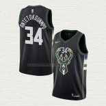 Camiseta Giannis Antetokounmpo NO 34 Milwaukee Bucks Negro