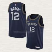 Camiseta Ja Morant NO 12 Memphis Grizzlies Ciudad 2021-22 Azul