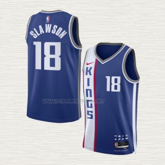 Camiseta Jalen Slawson NO 18 Sacramento Kings Ciudad 2023-24 Azul