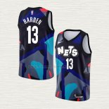 Camiseta James Harden NO 13 Brooklyn Nets Ciudad 2023-24 Negro