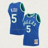 Camiseta Jason Kidd NO 5 Dallas Mavericks Mitchell & Ness 1994-95 Azul