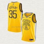 Camiseta Kevin Durant NO 35 Golden State Warriors Earned Amarillo