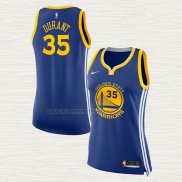 Camiseta Kevin Durant NO 35 Mujer Golden State Warriors Icon 2017-18 Azul