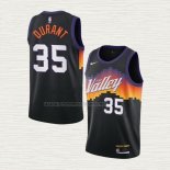 Camiseta Kevin Durant NO 35 Nino Phoenix Suns Ciudad 2020-21 Negro