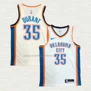 Camiseta Kevin Durant NO 35 Oklahoma City Thunder Association Blanco