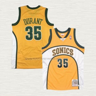 Camiseta Kevin Durant NO 35 Seattle SuperSonics Mitchell & Ness 2007-08 Amarillo