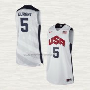 Camiseta Kevin Durant NO 5 USA 2012 Blanco