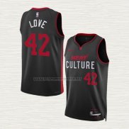 Camiseta Kevin Love NO 42 Miami Heat Ciudad 2023-24 Negro