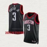 Camiseta Kevin Porter Jr NO 3 Houston Rockets Statement 2023-24 Negro