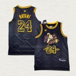 Camiseta Kobe Bryant NO 24 Los Angeles Lakers Black Mamba Snakeskin Negro