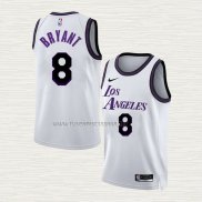 Camiseta Kobe Bryant NO 8 Los Angeles Lakers Ciudad 2022-23 Blanco