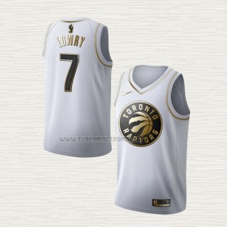 Camiseta Kyle Lowry NO 7 Toronto Raptors Golden Edition Blanco