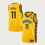 Camiseta Kyrie Irving NO 11 Brooklyn Nets Ciudad 2020-21 Amarillo