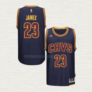 Camiseta LeBron James NO 23 Cleveland Cavaliers Retro Azul