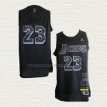 Camiseta Lebron James NO 23 Los Angeles Lakers MVP Negro2