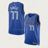 Camiseta Luka Doncic NO 77 Dallas Mavericks Icon 2021 Azul