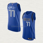 Camiseta Luka Doncic NO 77 Dallas Mavericks Icon Autentico Azul