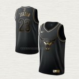 Camiseta Michael Jordan NO 23 Chicago Bulls Golden Edition Negro