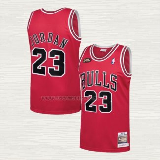 Camiseta Michael Jordan NO 23 Chicago Bulls Mitchell & Ness 1997-98 NBA Finals Rojo
