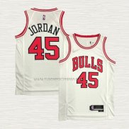 Camiseta Michael Jordan NO 45 Chicago Bulls Association 2021 Blanco