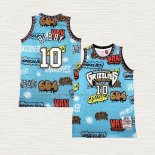 Camiseta Mike Bibby NO 10 Memphis Grizzlies Mitchell & Ness 1998-99 Azul