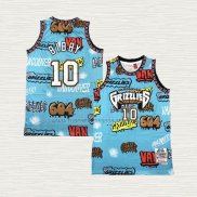 Camiseta Mike Bibby NO 10 Memphis Grizzlies Mitchell & Ness 1998-99 Azul