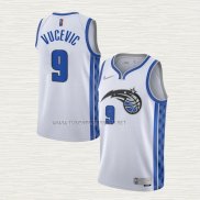 Camiseta Nikola Vucevic NO 9 Orlando Magic Earned 2020-21 Blanco