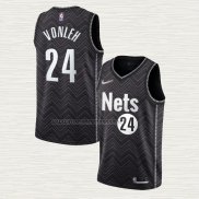 Camiseta Noah Vonleh NO 24 Brooklyn Nets Earned 2020-21 Negro