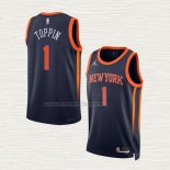Camiseta Obi Toppin NO 1 New York Knicks Statement 2022-23 Negro