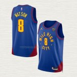 Camiseta Peyton Watson NO 8 Denver Nuggets Statement 2022-23 Azul