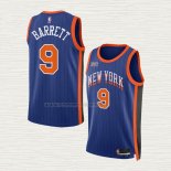 Camiseta RJ Barrett NO 9 New York Knicks Ciudad 2023-24 Azul