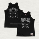 Camiseta Scottie Pippen NO 33 Chicago Bulls Hardwood Classics Throwback White Logo Negro