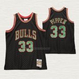 Camiseta Scottie Pippen NO 33 Chicago Bulls Mitchell & Ness 1997-98 Verde Negro