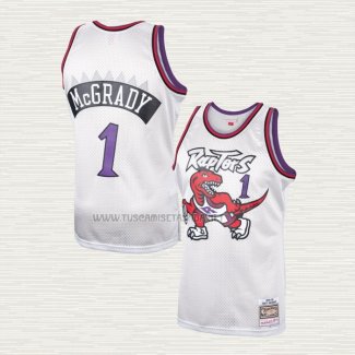 Camiseta Tracy McGrady NO 1 Toronto Raptors Mitchell & Ness 1998-99 Blanco