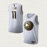 Camiseta Trae Young NO 11 Atlanta Hawks Golden Edition Blanco