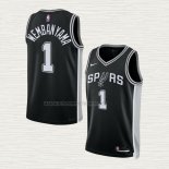 Camiseta Victor Wembanyama NO 1 San Antonio Spurs Icon 2022-23 Negro