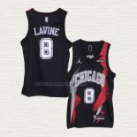 Camiseta Zach Lavine NO 8 Chicago Bulls Fashion Royalty Negro