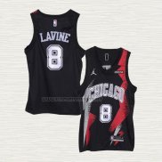 Camiseta Zach Lavine NO 8 Chicago Bulls Fashion Royalty Negro