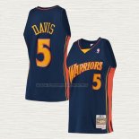 Camiseta Baron Davis NO 5 Golden State Warriors Mitchell & Ness 2006-07 Azul