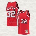 Camiseta Bill Walton NO 32 Portland Trail Blazers Mitchell & Ness 1976-77 Rojo