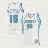 Camiseta Carmelo Anthony NO 15 Denver Nuggets Mitchell & Ness 2006-07 Blanco