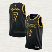 Camiseta Carmelo Anthony NO 7 Los Angeles Lakers Ciudad Negro