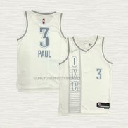 Camiseta Chris Paul NO 3 Oklahoma City Thunder Ciudad 2021-22 Blanco