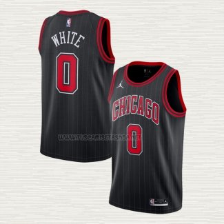 Camiseta Coby White NO 0 Chicago Bulls Statement 2020-21 Negro