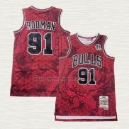Camiseta Dennis Rodman NO 91 Chicago Bulls Throwback Asian Heritage 1997-98 Rojo