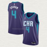 Camiseta Devonte Graham NO 4 Charlotte Hornets Statement Edition Violeta