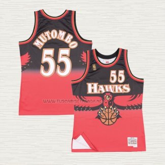 Camiseta Dikembe Mutombo NO 55 Atlanta Hawks Retro Rojo