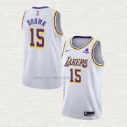 Camiseta Jabari Brown NO 15 Los Angeles Lakers Association 2021-22 Blanco