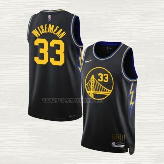 Camiseta James Wiseman NO 33 Golden State Warriors Ciudad 2021-22 Negro