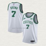 Camiseta Jaylen Brown NO 7 Boston Celtics 75th Anniversary Blanco